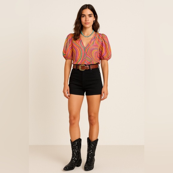 Laurence Dacade Vanessa Blk Sequin Western Boot Italian Festival Statement Boots - Picture 1 of 13